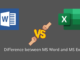 Difference between MS Word and MS Excel